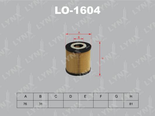 LYNXauto LO-1604 - Oil Filter car-mod.net