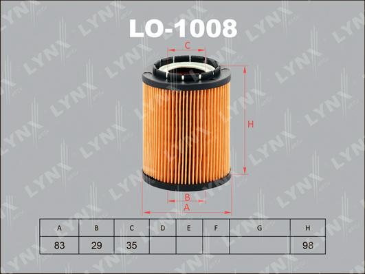 LYNXauto LO-1008 - Oil Filter car-mod.net