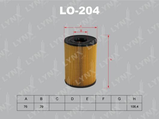 LYNXauto LO-204 - Oil Filter car-mod.net
