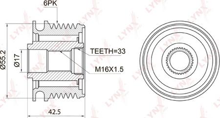 LYNXauto PA-1009 - Pulley, alternator, freewheel clutch car-mod.net