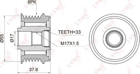 LYNXauto PA-1006 - Pulley, alternator, freewheel clutch car-mod.net