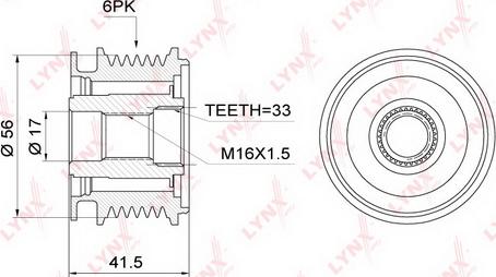 LYNXauto PA-1001 - Pulley, alternator, freewheel clutch car-mod.net