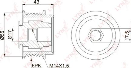 LYNXauto PA-1149 - Pulley, alternator, freewheel clutch car-mod.net