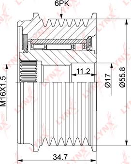 LYNXauto PA-1159 - Pulley, alternator, freewheel clutch car-mod.net