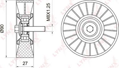 LYNXauto PB-7018 - Pulley, v-ribbed belt car-mod.net