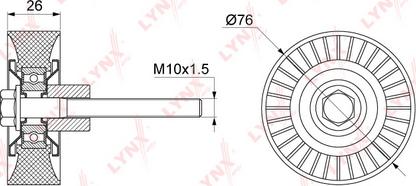 LYNXauto PB-7125 - Pulley, v-ribbed belt car-mod.net