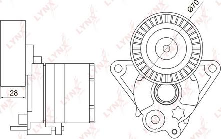 LYNXauto PT-3021 - Belt Tensioner, v-ribbed belt car-mod.net