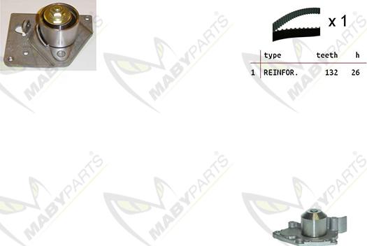 Mabyparts OBKWP0094 - Water Pump & Timing Belt Set car-mod.net