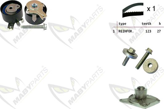 Mabyparts OBKWP0061 - Water Pump & Timing Belt Set car-mod.net
