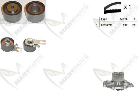 Mabyparts OBKWP0085 - Water Pump & Timing Belt Set car-mod.net