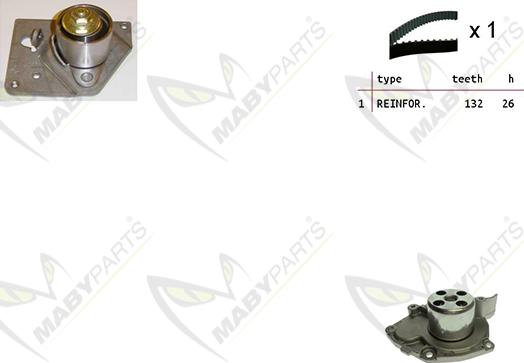 Mabyparts OBKWP0154 - Water Pump & Timing Belt Set car-mod.net