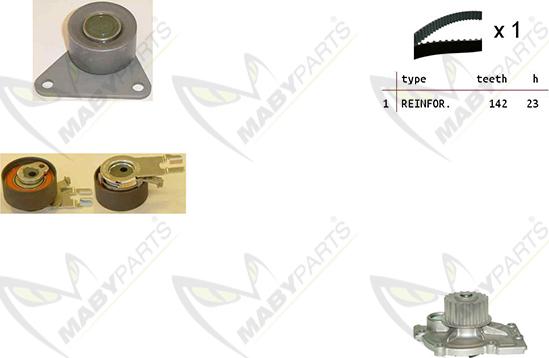 Mabyparts OBKWP0166 - Water Pump & Timing Belt Set car-mod.net