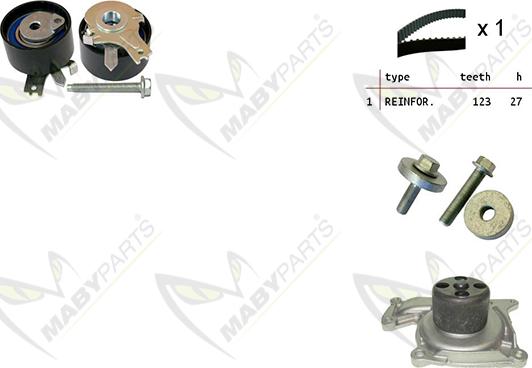 Mabyparts OBKWP0109 - Water Pump & Timing Belt Set car-mod.net