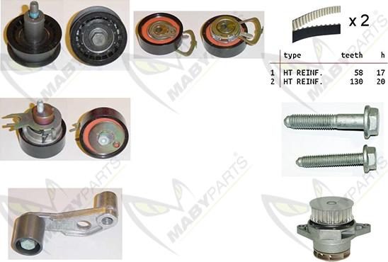 Mabyparts OBKWP0101 - Water Pump & Timing Belt Set car-mod.net