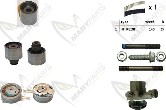 Mabyparts OBKWP0135 - Water Pump & Timing Belt Set car-mod.net