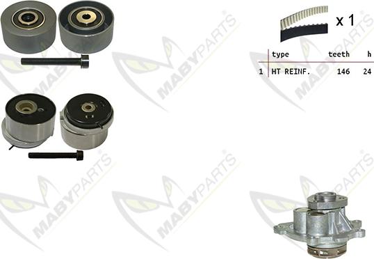 Mabyparts OBKWP0124 - Water Pump & Timing Belt Set car-mod.net