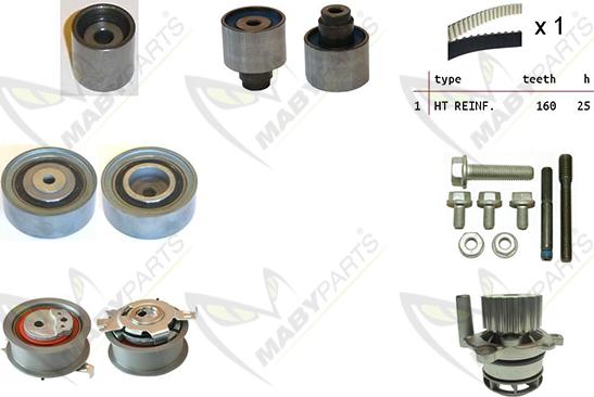 Mabyparts OBKWP0128 - Water Pump & Timing Belt Set car-mod.net