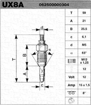 Magneti Marelli 062500000304 - Glow Plug car-mod.net