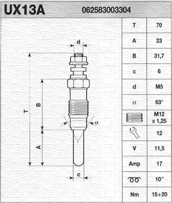 Magneti Marelli 062583003304 - Glow Plug car-mod.net