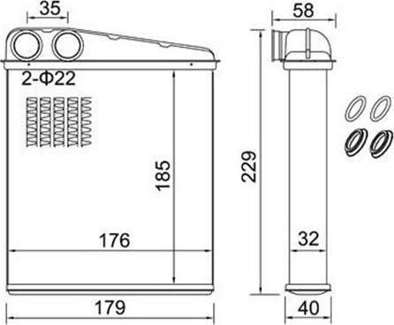 Magneti Marelli 359000301380 - Heat Exchanger, interior heating car-mod.net