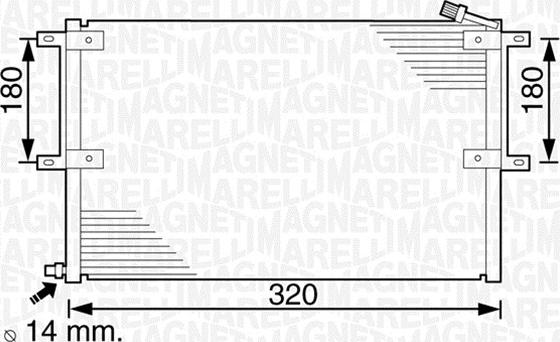 Magneti Marelli 350203236000 - Condenser, air conditioning car-mod.net
