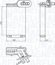 Magneti Marelli 350218494000 - Heat Exchanger, interior heating car-mod.net