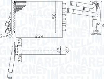 Magneti Marelli 350218462000 - Heat Exchanger, interior heating car-mod.net
