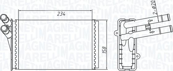 Magneti Marelli 350218409000 - Heat Exchanger, interior heating car-mod.net