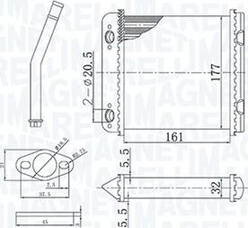 Magneti Marelli 350218408000 - Heat Exchanger, interior heating car-mod.net