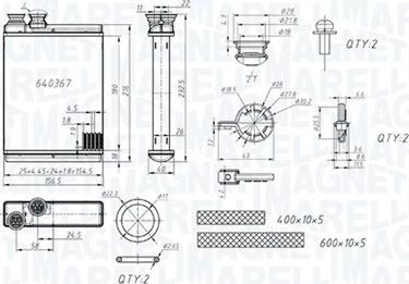 Magneti Marelli 350218486000 - Heat Exchanger, interior heating car-mod.net