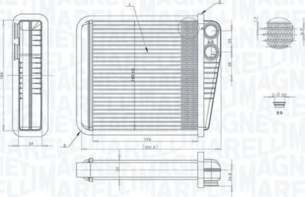 Magneti Marelli 350218423000 - Heat Exchanger, interior heating car-mod.net