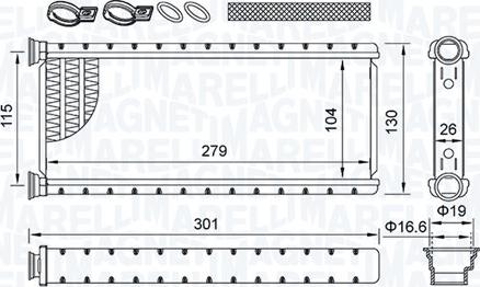 Magneti Marelli 350218514000 - Heat Exchanger, interior heating car-mod.net