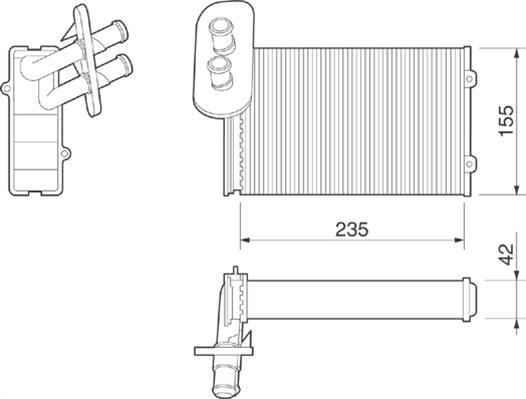 Magneti Marelli 350218211000 - Heat Exchanger, interior heating car-mod.net