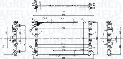 Magneti Marelli 350213220100 - Radiator, engine cooling car-mod.net