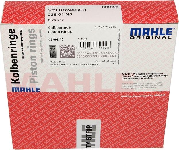 MAHLE 028 01 N0 - Piston Ring Kit car-mod.net