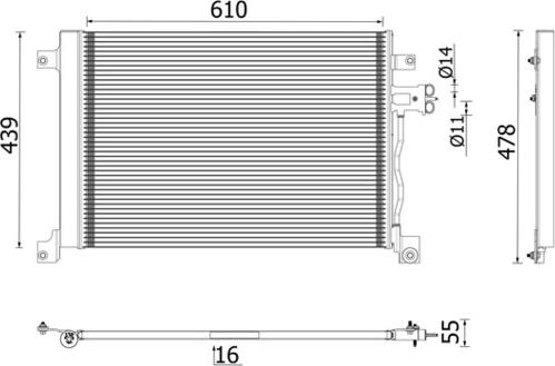 MAHLE AC 670 001P - Condenser, air conditioning car-mod.net
