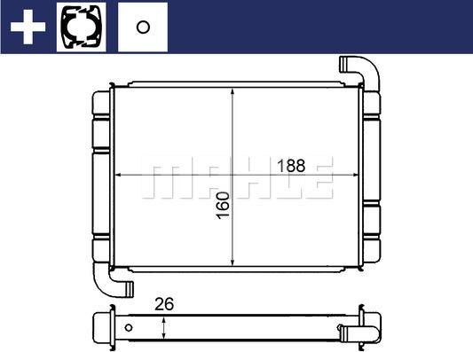 MAHLE AH 9 000S - Heat Exchanger, interior heating car-mod.net