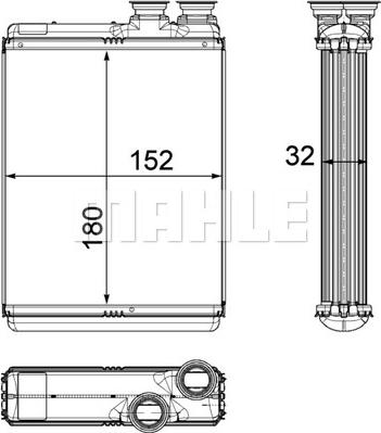 MAHLE AH 190 000P - Heat Exchanger, interior heating car-mod.net