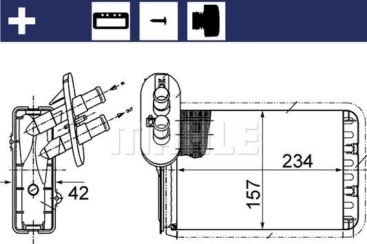 MAHLE AH 164 000S - Heat Exchanger, interior heating car-mod.net