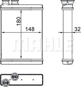 MAHLE AH 265 000S - Heat Exchanger, interior heating car-mod.net