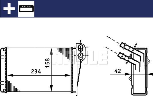 MAHLE AH 73 000S - Heat Exchanger, interior heating car-mod.net