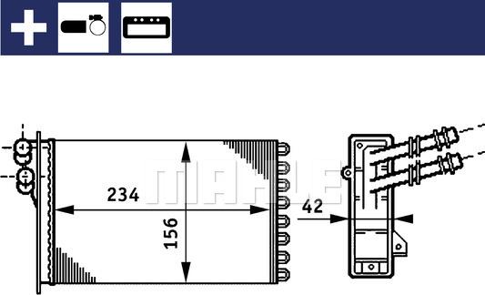 MAHLE AH 72 000S - Heat Exchanger, interior heating car-mod.net