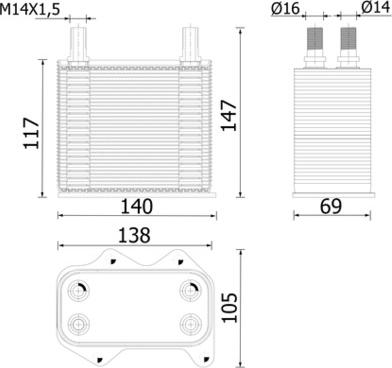 MAHLE CLC 305 000S - Oil Cooler, engine oil car-mod.net