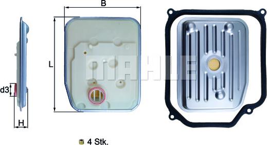 MAHLE HX 147KIT1 - Hydraulic Filter, automatic transmission car-mod.net