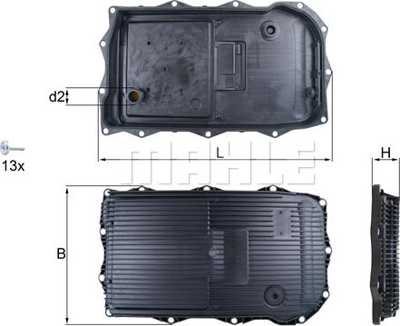 MAHLE HX 184 KIT - Oil sump, automatic transmission car-mod.net