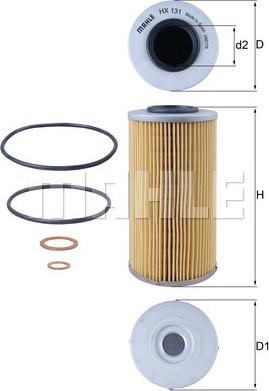 MAHLE HX 131D - Hydraulic Filter, automatic transmission car-mod.net