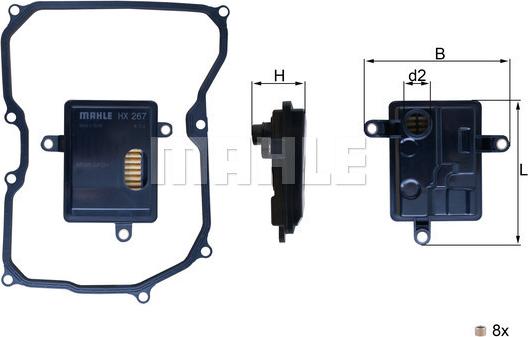 MAHLE HX 267D - Hydraulic Filter, automatic transmission car-mod.net