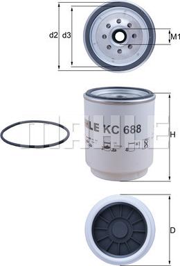 MAHLE KC 688D - Fuel filter car-mod.net