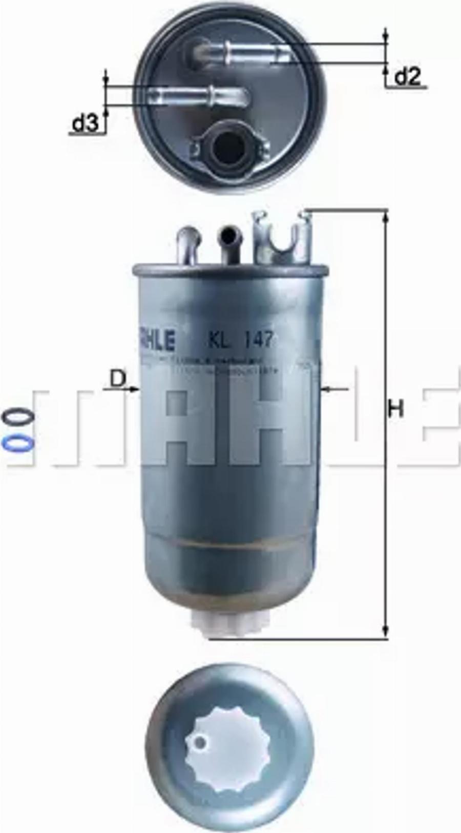 MAHLE KL 147D - Fuel filter car-mod.net