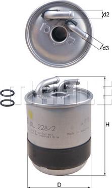 MAHLE KL 228/2D - Fuel filter car-mod.net